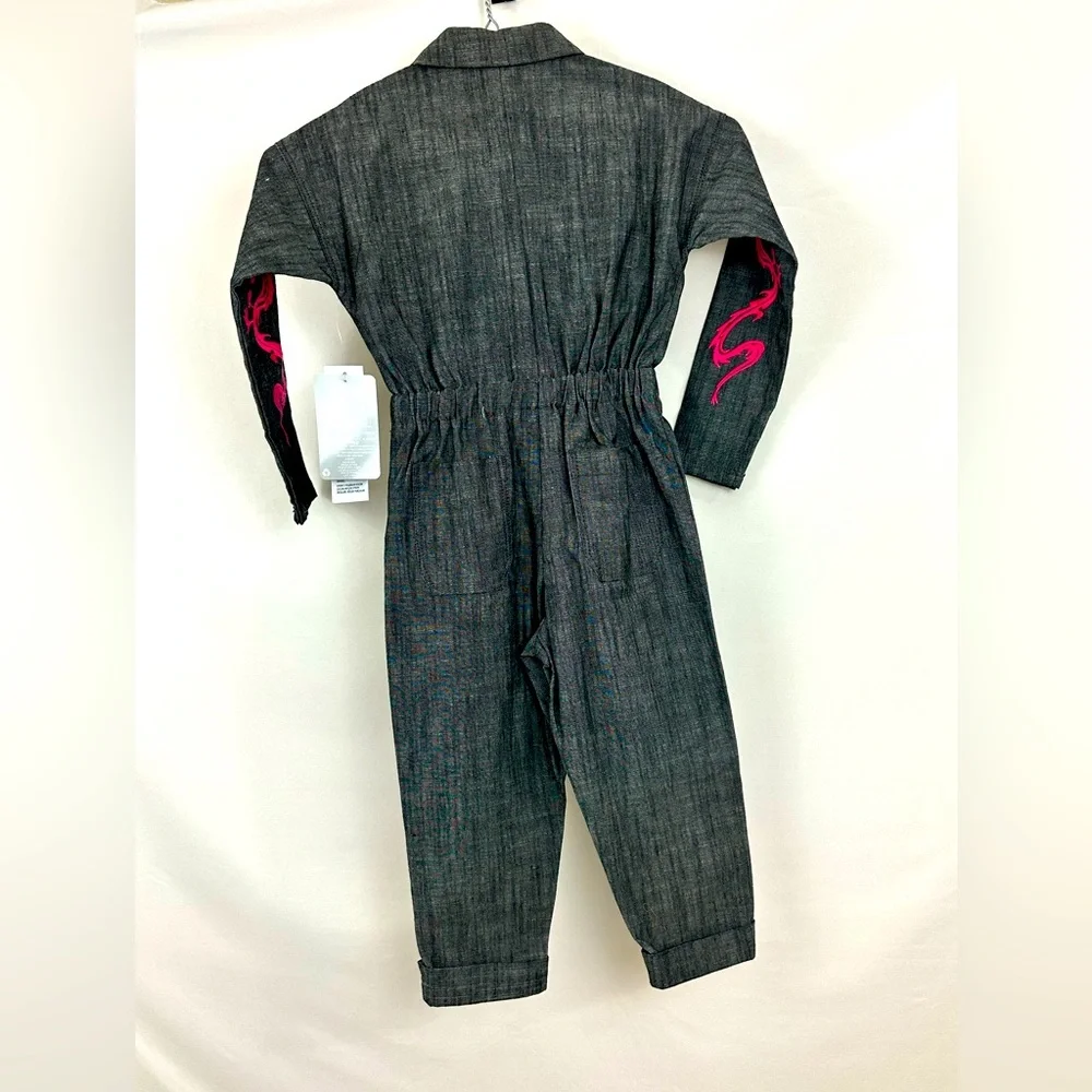Disney Milan Jumpsuit Gray Zipper Front Elastic Waist Sizes 3 & 4